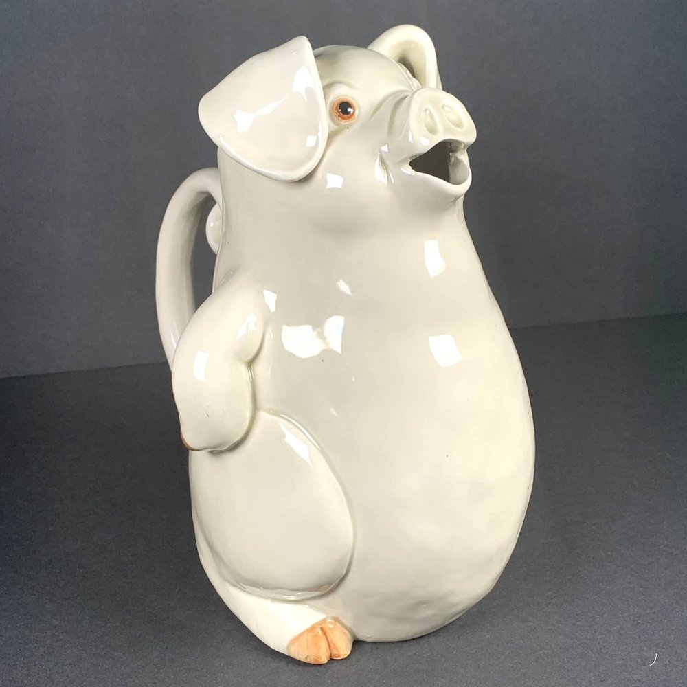 Fitz and Floyd Vintage Porky Pitcher 1977 9 inches